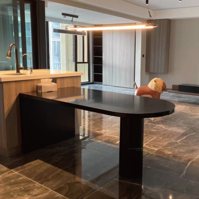 Freeform Solid Wood Dining Table Contemporary Dining Table for Kitchen