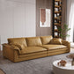 Nordic Pillow Top Arm Sofa & Chaise Faux Leather Sofa with Pillows