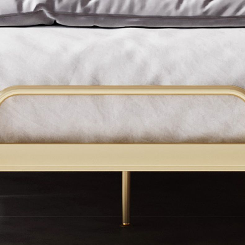 Low Profile Standard Bed Gold Metal Bed Frame with Upholstered Headboard Clearhalo 'Bedroom Furniture' 'Beds' 'furn' 'furn_beds' 'Furniture' 1200x1200_43d84b2b-be27-43d3-8b88-8b1f095eb8c6