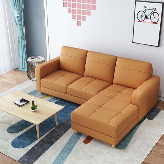 リビングルーム用のボルスター枕の座席付きモダンスタイルの革のソファ