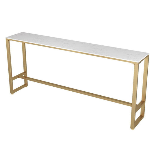 Stone Top Bar Table Traditional Luxury Rectangle Bar Table with Trestle Base Clearhalo 'Bar Furniture' 'Bar Tables' 'bar_tables' 'furn' 'furn_bar_tables' 'Furniture' 'furniture_bar_tables' 'Kitchen & Dining Furniture' 1200x1200_43db6d67-b888-4801-95c4-31118c478b4b