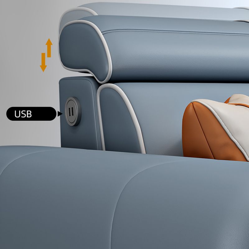 Scandinavian Light Blue Sofa/Sectional with Square Arm for Living Room