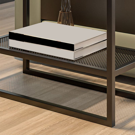 Modern Glass Sled End Table Minimalist  Rectangular Corner Table