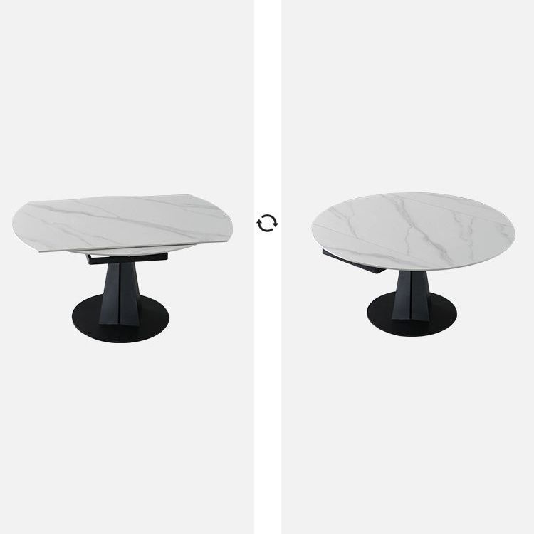 Modern Style Extendable Table Pedestal Dining Table for Kitchen Clearhalo 'Dining Tables & Seating' 'Dining Tables' 'dining_table' 'furn' 'furn_dining_table' 'Furniture' 'Kitchen & Dining Furniture' 1200x1200_43dd090f-0de5-4f28-8f80-f1265b8c2afc