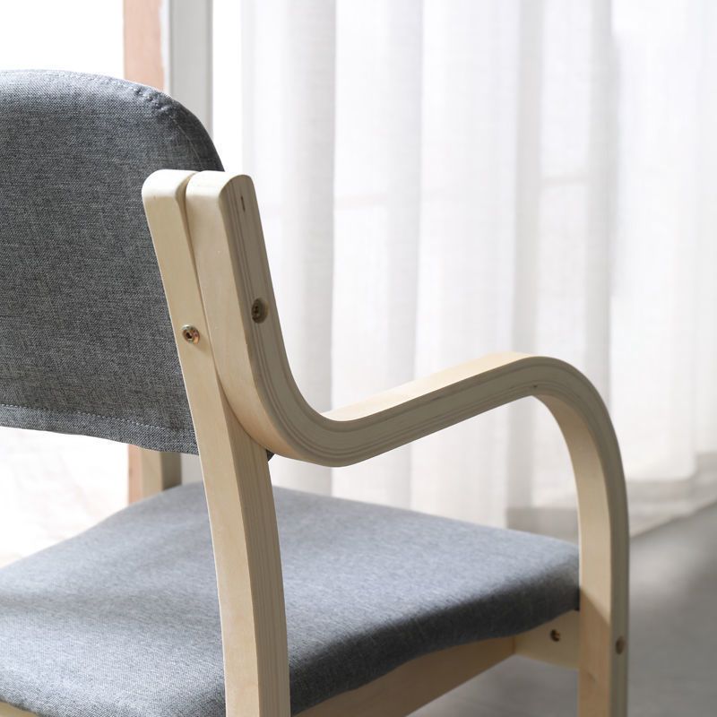 Fabric Arm Chair Solid Wood Open Back Dining Chair in Natural Clearhalo 'Dining Chairs' 'Dining Tables & Seating' 'dining_chair' 'furn' 'furn_dining_chair' 'Furniture' 'Kitchen & Dining Furniture' 1200x1200_43de5bf8-b120-436f-b17d-61337a533121