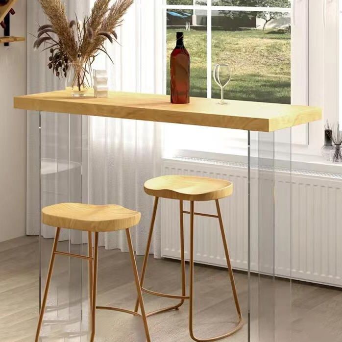 Modernes Bartisch-Set, 1/2/3-teilig, rechteckiges Pub-Ess-Set aus massivem Holz