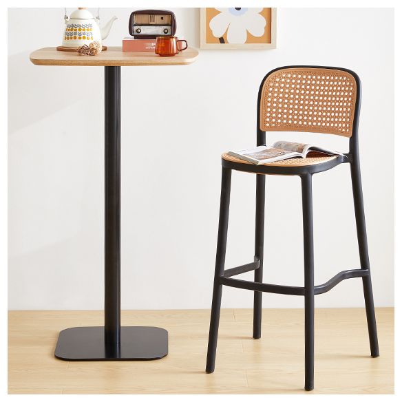 Contemporary Bar-stool Plastic Counter Bar Stool with Plastic Legs for Kitchen Clearhalo 'Bar Furniture' 'Bar Stools' 'bar_stools' 'Furniture' 'furniture_bar_stools' 'Kitchen & Dining Furniture' 1200x1200_43dffa1c-d88c-43a3-93f1-6cf936af6497