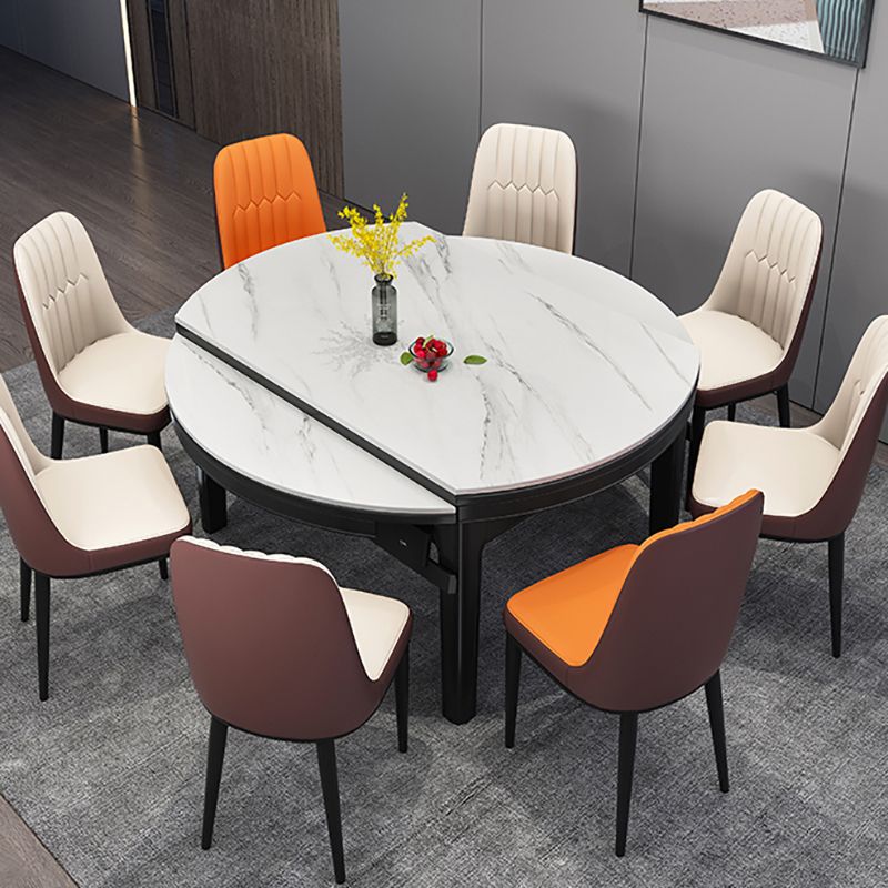 Modern Round Pedestal Dining Table Matte Finish Solid Wood Extendable Dining Table Clearhalo 'Dining Tables & Seating' 'Dining Tables' 'dining_table' 'furn' 'furn_dining_table' 'Furniture' 'furniture_dining_table' 'Kitchen & Dining Furniture' 'kitchen' 'kitchen_dining_table' 1200x1200_43dffeeb-005e-4a1e-8269-72afbd71169e