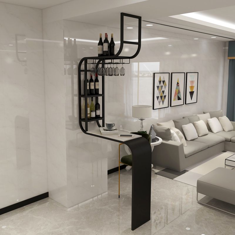 Glam White Marble Counter Table with Rectangle Table Top Pedestal Table - 42" H Clearhalo 'Bar Furniture' 'Bar Tables' 'bar_tables' 'furn' 'furn_bar_tables' 'Furniture' 'furniture_bar_tables' 'Kitchen & Dining Furniture' 1200x1200_43e0cb2e-87c9-4329-acad-f703762fc78a