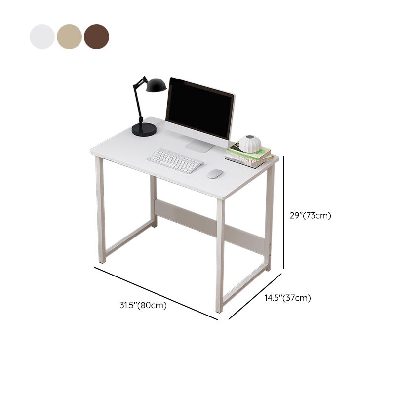 Bureau d'écriture rectangulaire en bois bureau de bureau avec des jambes en métal