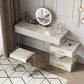 Modernism Acrylic Dressing Table Stone/Glass Top Makeup Vanity