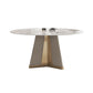 Modern Round Dinner Table Steel Base Stone Dining Table for Home Clearhalo 'Dining Tables & Seating' 'Dining Tables' 'dining_table' 'furn' 'furn_dining_table' 'Furniture' 'Kitchen & Dining Furniture' 1200x1200_43e1999a-8ef1-4603-9d03-b3d8a937e798