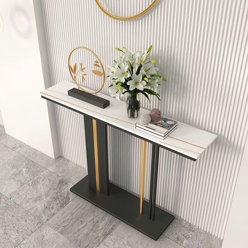 Konsolenentisch zeitgenössischer Stil mit Steinoberteil und Sockelbasis für die Halle