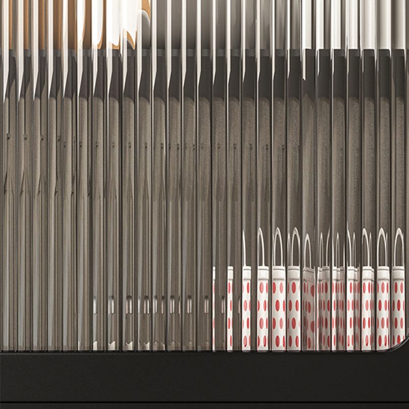 Schwarz/Weiß zwei Regale Nachttischglas moderner 1-Tür-Nachttisch