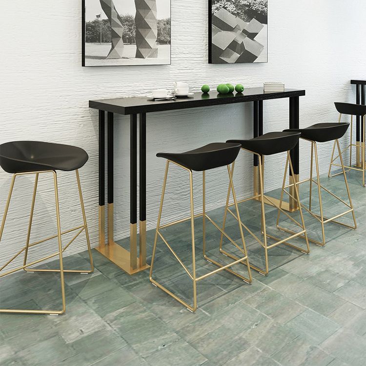 Solid Wood Bar Dining Table Traditional Luxury Bar Table with Sled Base in Gold Clearhalo 'Bar Furniture' 'Bar Tables' 'bar_tables' 'furn' 'furn_bar_tables' 'Furniture' 'Kitchen & Dining Furniture' 1200x1200_43e3b047-5add-4a98-944c-77ea934d320a