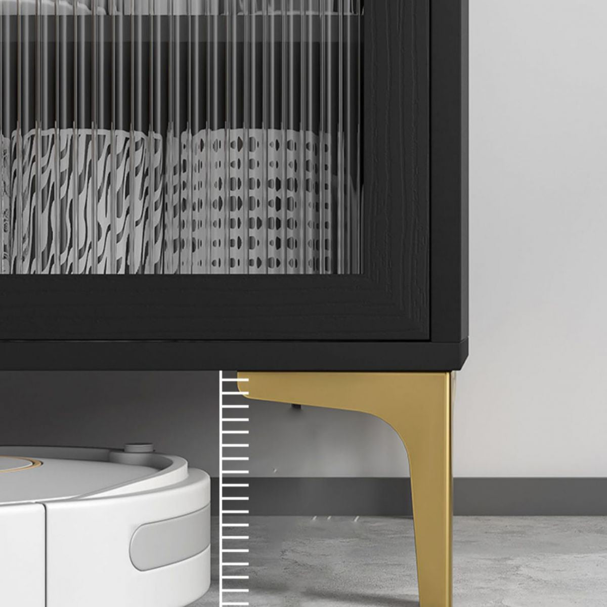 Glamour open opslagbilebord steen en houten dressoir voor woonkamer