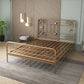 Glam Metallic Open-Frame Bed with with Rectangular Headboard and Footboard