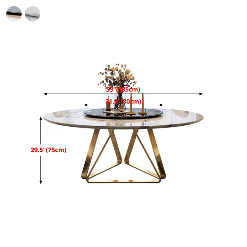 Marble Dining Table Traditional Luxury Round Dining Site Table with Turntable Clearhalo ' dining_table' 'Dining Tables & Seating' 'Dining Tables' 'furn' 'furn_dining_table' 'Furniture' 'furniture_dining_table' 'Kitchen & Dining Furniture' 'kitchen&dining_furn' 'kitchen' 'kitchen_dining_table' 1200x1200_43e482ac-375c-40cb-b403-341f2e3131db