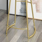 Solid Wood Backless Bar Chair Industrial Armless Metal Legs Bar Stool