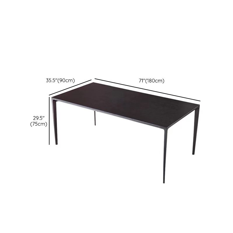Table de salle à manger de style simplicité Table de salle à manger rectangulaire en pierre en noir