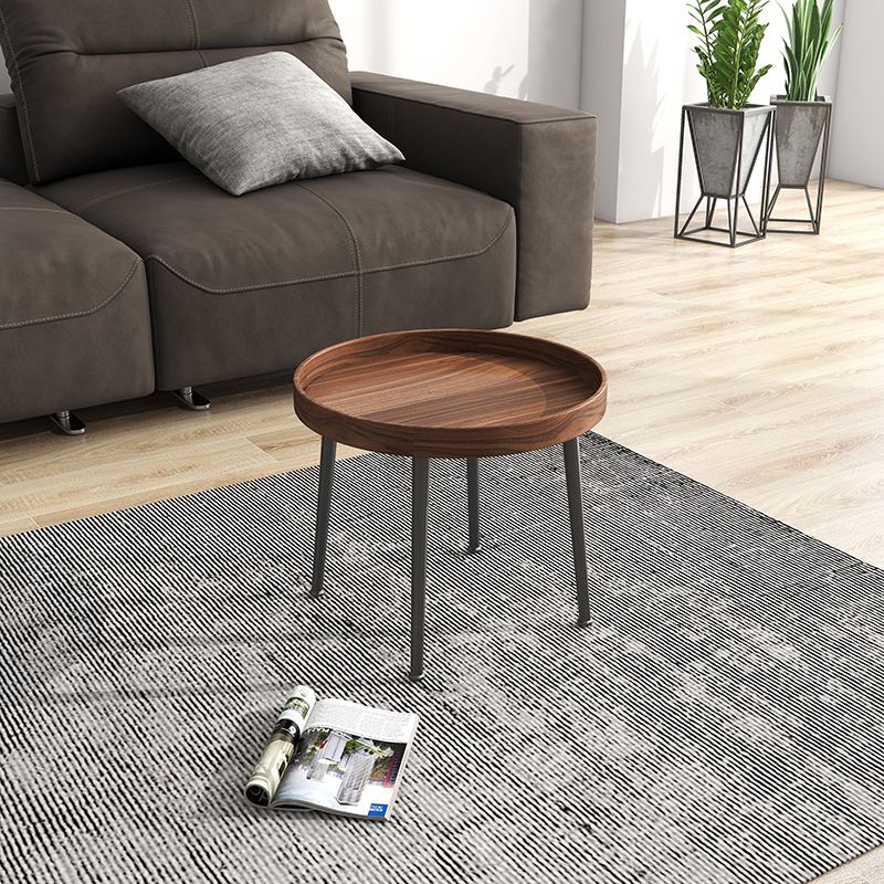 4 Legs Round Tray Top Coffee Table Contemporary Wood Coffee Table Clearhalo 'Coffee & Accent Tables' 'Coffee Tables' 'coffee_tables' 'furn' 'furn_coffee_tables' 'Furniture' 'Living Room Furniture' 1200x1200_43e63d90-2a0f-44ba-85f0-3f5ba3153cf0