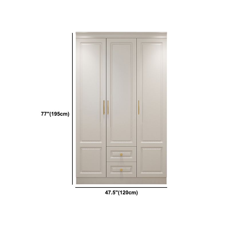 Hinged White Wardrobe Armoire Engineered Wood Wardrobe Closet Clearhalo 'Armoires & Wardrobes' 'armoires_wardrobes' 'Bedroom Furniture' 'furn' 'furn_armoires_wardrobes' 'Furniture' 1200x1200_43e63eed-3a98-4541-a178-438248ad2e01