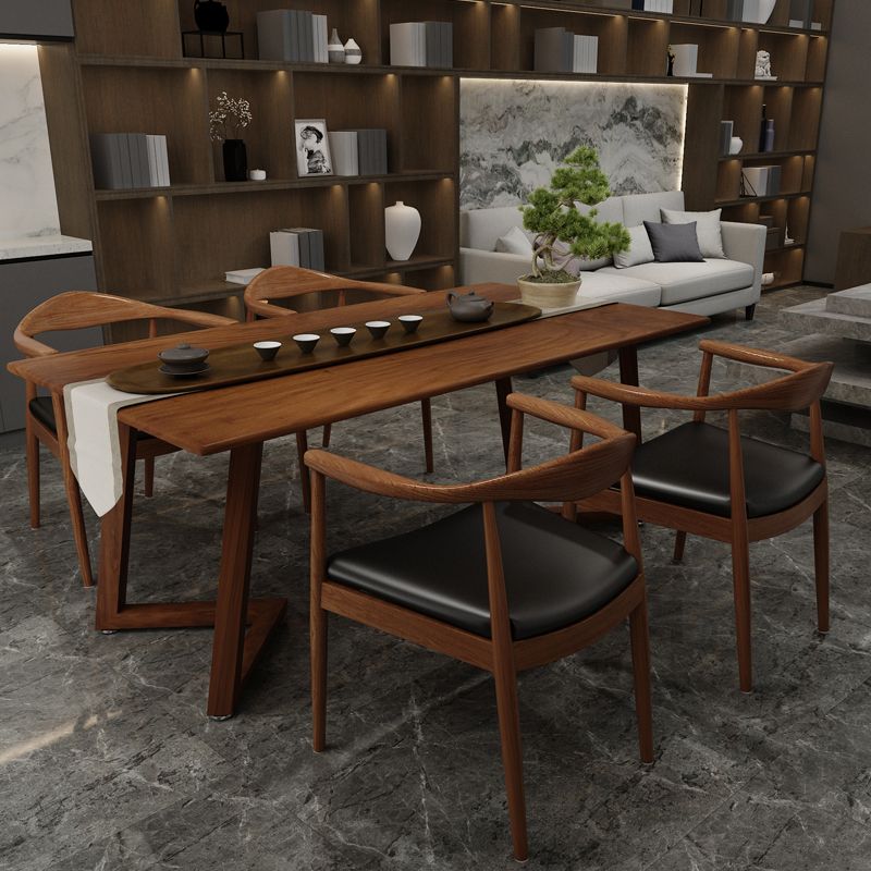 Moderna casa aperta in legno aperto sala da pranzo sedia a braccio imbottita