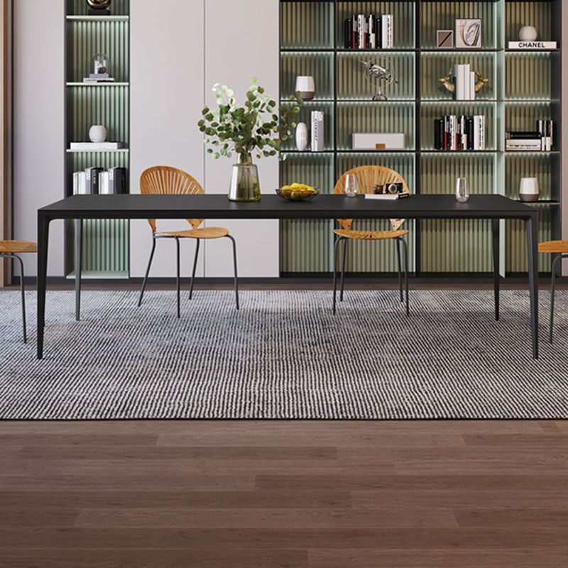 Tavolo da pranzo rettangolare in pietra nero set 1/4/5/6 pezzi Dinette per casa