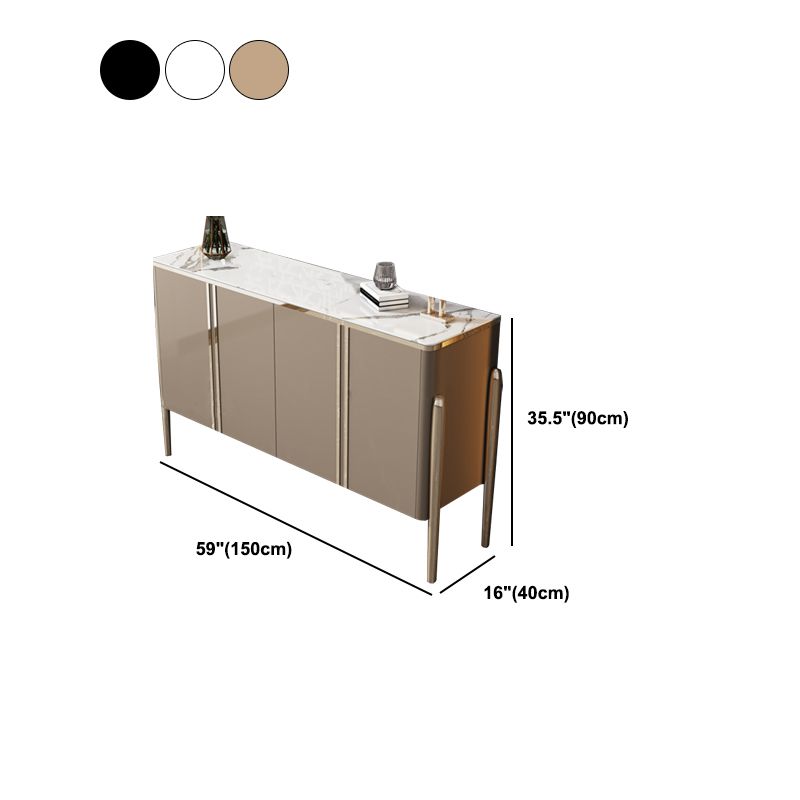 Aparador de la puerta glamorosa tapa de piedra y aparador de madera para sala de estar