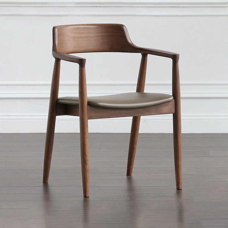 Contemporary Dining Chair 20'' Wide Open Arm Chair with 4 Wood Legs for Home Clearhalo ' kitchen&dining_furn' 'Dining Chairs' 'Dining Tables & Seating' 'dining_chair' 'furn' 'furn_dining_chair' 'Furniture' 'furniture_dining_chair' 'Kitchen & Dining Furniture' 'kitchen' 1200x1200_43e9741a-c5c2-47a6-8bce-a56afa5e9b67