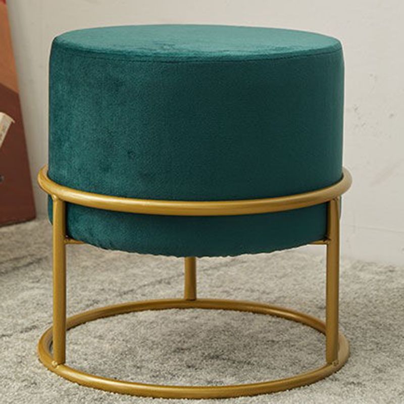 Mildew Resistant Ottoman Pure Color Modern Upholstered Velvet Round Ottoman Clearhalo 'furn' 'furn_ottomans_poufs' 'Furniture' 'Living Room Furniture' 'Ottomans & Poufs' 'ottomans_poufs' 1200x1200_43ea98a0-74e6-4ecb-a663-1bd7d9d0da4c