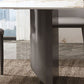 Contemporary Furniture Stone Rectangle Dining Room Table in White