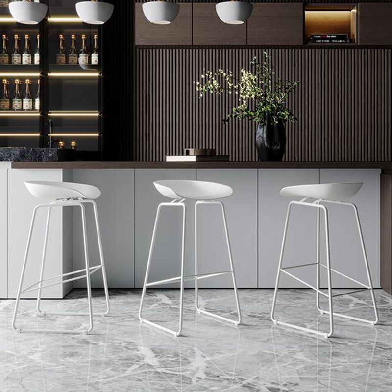 Modern Style Bar-stool Sled Legs with Iron Footrest Low Back Barstool for Kitchen Clearhalo 'Bar Furniture' 'Bar Stools' 'bar_stools' 'furn' 'furn_bar_stools' 'furniture_bar_stools' 'Kitchen & Dining Furniture' 'kitchen&dining_furn' 'kitchen' 'kitchen_furn' Furniture' 1200x1200_43ebf679-c4f9-4acf-a2b6-3cd7fd83ff8d