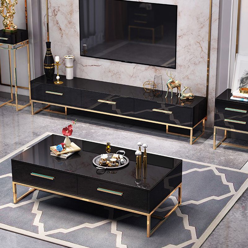 Enclosed Storage Media Console Glass TV Stand Console for Living Room Clearhalo 'furn' 'furn_tv_stands_entertainment_centers' 'Furniture' 'Living Room Furniture' 'TV Stands & Entertainment Centers' 'TV Stands & Media Storage Furniture' 'tv_stands_entertainment_centers' 1200x1200_43ec2550-c768-43b3-a92c-33023ad8bbdf