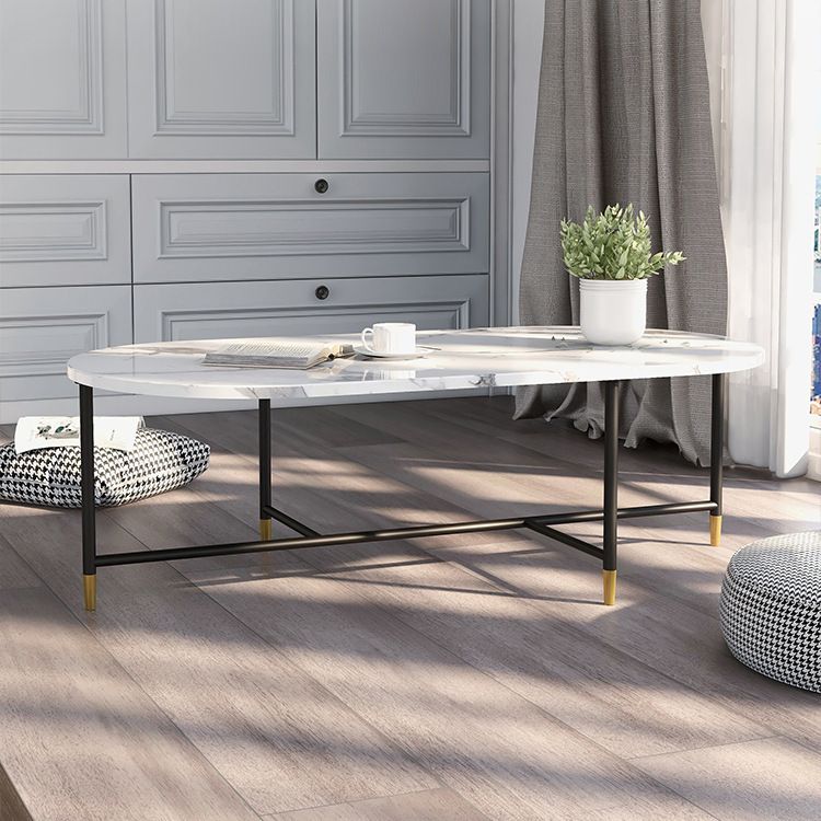 Round Marble Top Coffee Table Glam 4 Legs Coffee Cocktail Table Clearhalo 'Coffee & Accent Tables' 'Coffee Tables' 'coffee_tables' 'furn' 'furn_coffee_tables' 'Furniture' 'Living Room Furniture' 1200x1200_43ec2aea-e00d-44ac-8026-0a9057349b0a