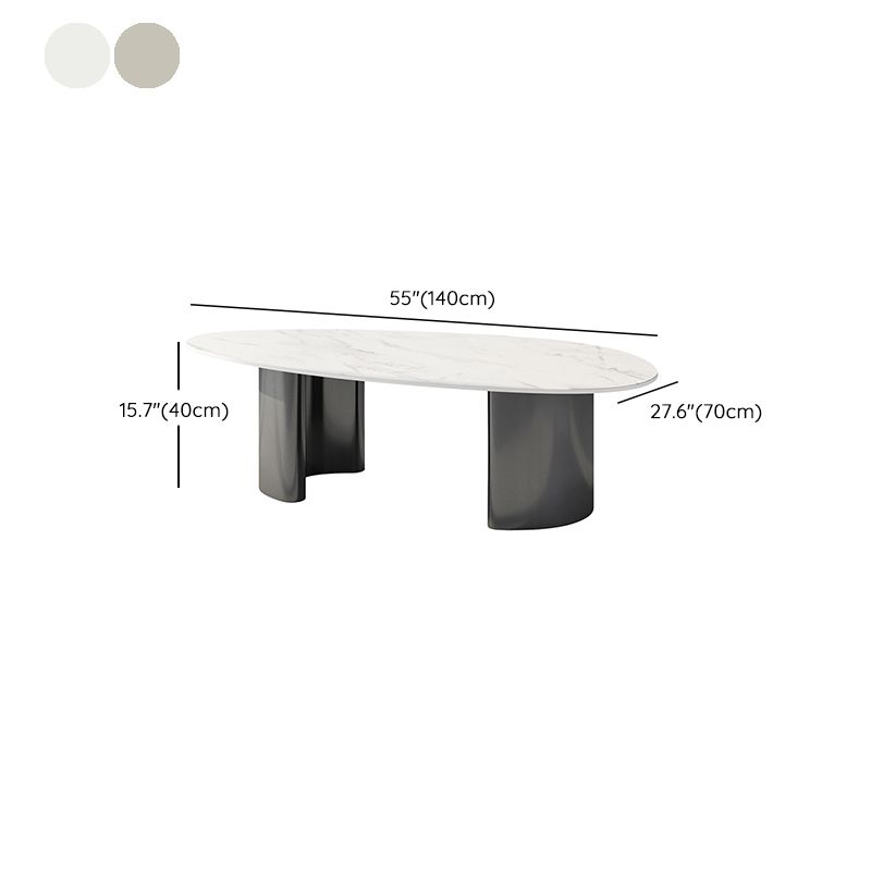Table basse Glam de 15 po de hauteur, table de cocktail blanche simple en ardoise