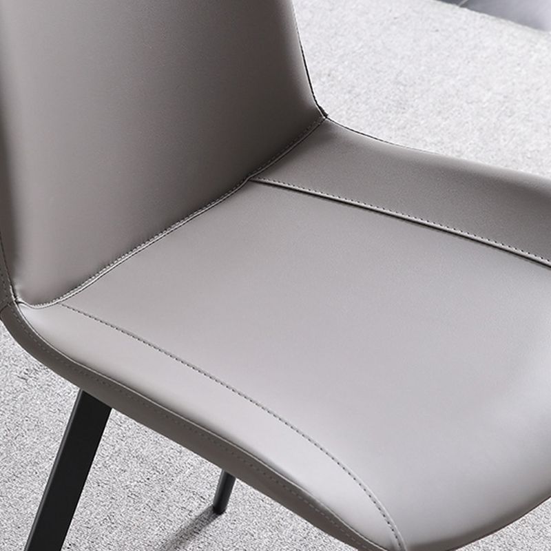 Metal Industrial Dining Chair with Black Legs Metallic Finish Solid Back Side Chair Clearhalo 'Dining Chairs' 'Dining Tables & Seating' 'dining_chair' 'furn' 'furn_dining_chair' 'Furniture' 'furniture_dining_chair' 'Kitchen & Dining Furniture' 1200x1200_43ee80ed-ca14-453d-8bb4-65c521da9292