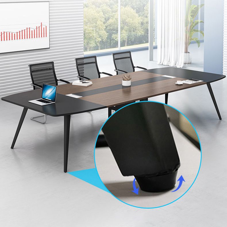 Industrial Manufactured Wood Office Desk Curved Desk with Cable Management