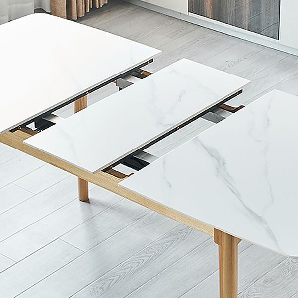 Minimalist Sintered Stone Dining Table White Extendable Dining Table for Kitchen Clearhalo ' dining_table' 'Dining Tables & Seating' 'Dining Tables' 'furn' 'furn_dining_table' 'Furniture' 'furniture_dining_table' 'Kitchen & Dining Furniture' 'kitchen&dining_furn' 'kitchen' 'kitchen_dining_table' 1200x1200_43ef2c69-7734-41f6-9735-f60afd732b7e