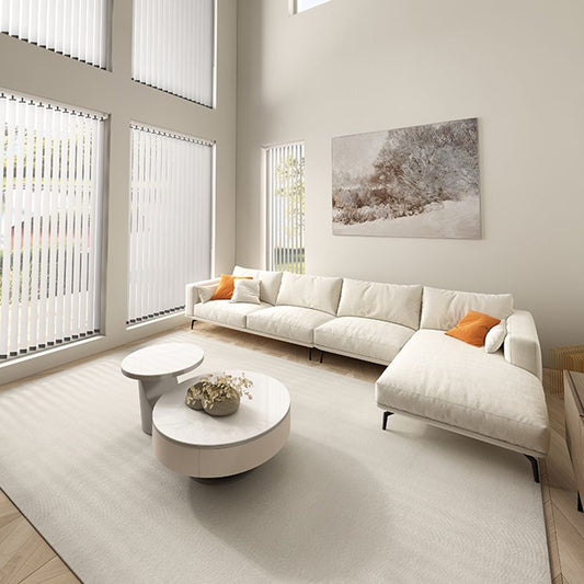 Divano posteriore sciolto del braccio quadrato e divano in tessuto bianco scoperto