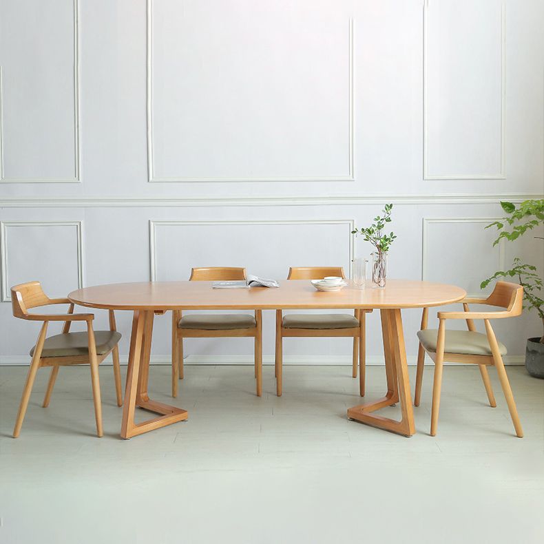 Stile moderno Oval Natural Desk Office Home Office Scriva da scrittura in legno