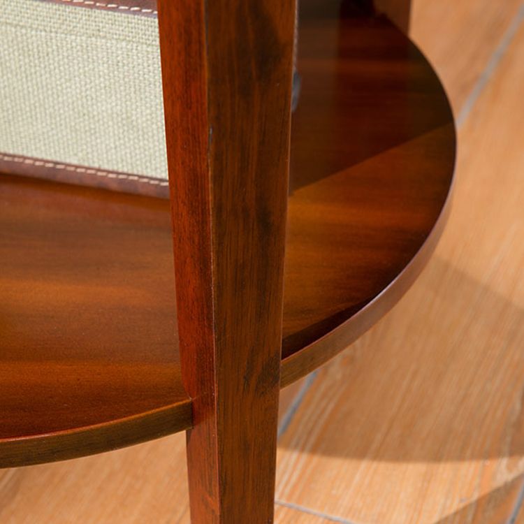 Wood Round Top Side Table 24" Tall 4 Legs End Table with Storage Clearhalo 'Coffee & Accent Tables' 'End & Side Tables' 'end_side_tables' 'furn' 'furn_end_side_tables' 'Furniture' 'Living Room Furniture' 1200x1200_43f1afba-5a59-4da9-9296-b72810063c7f