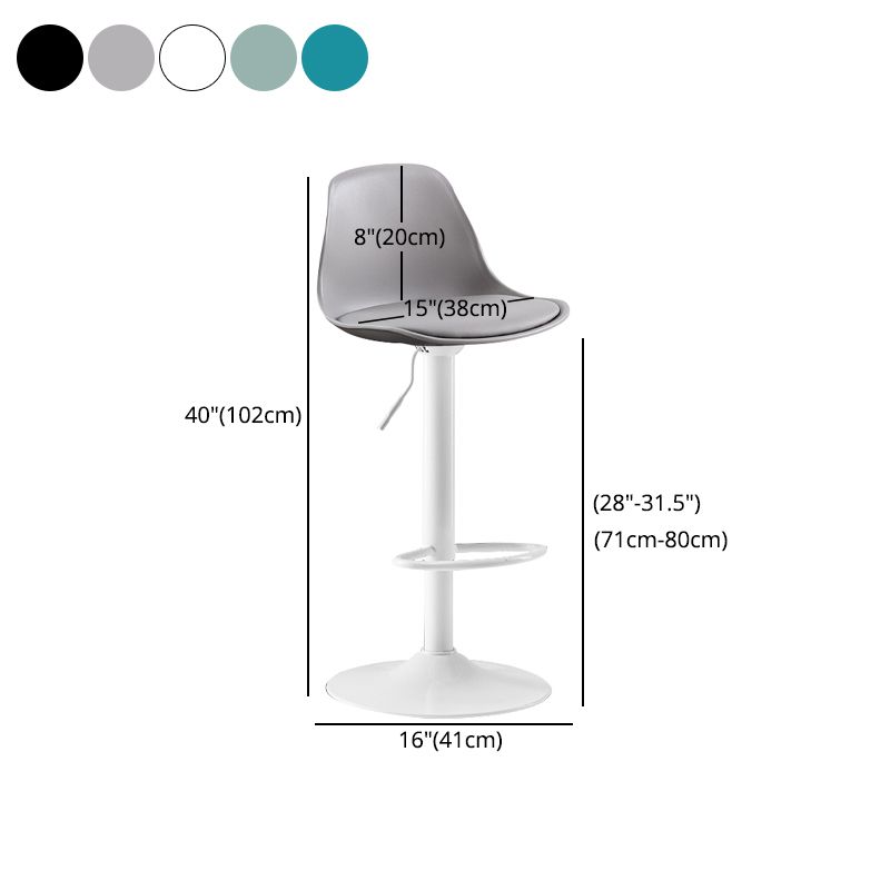 Metal Contemporary Kitchen Dining Room Armless Stool Adjustable Height Barstool Clearhalo 'Bar Furniture' 'Bar Stools' 'bar_stools' 'furn' 'furn_bar_stools' 'Furniture' 'furniture_bar_stools' 'Kitchen & Dining Furniture' 1200x1200_43f1f3aa-2120-4730-bc6a-9de7d72ed8a4