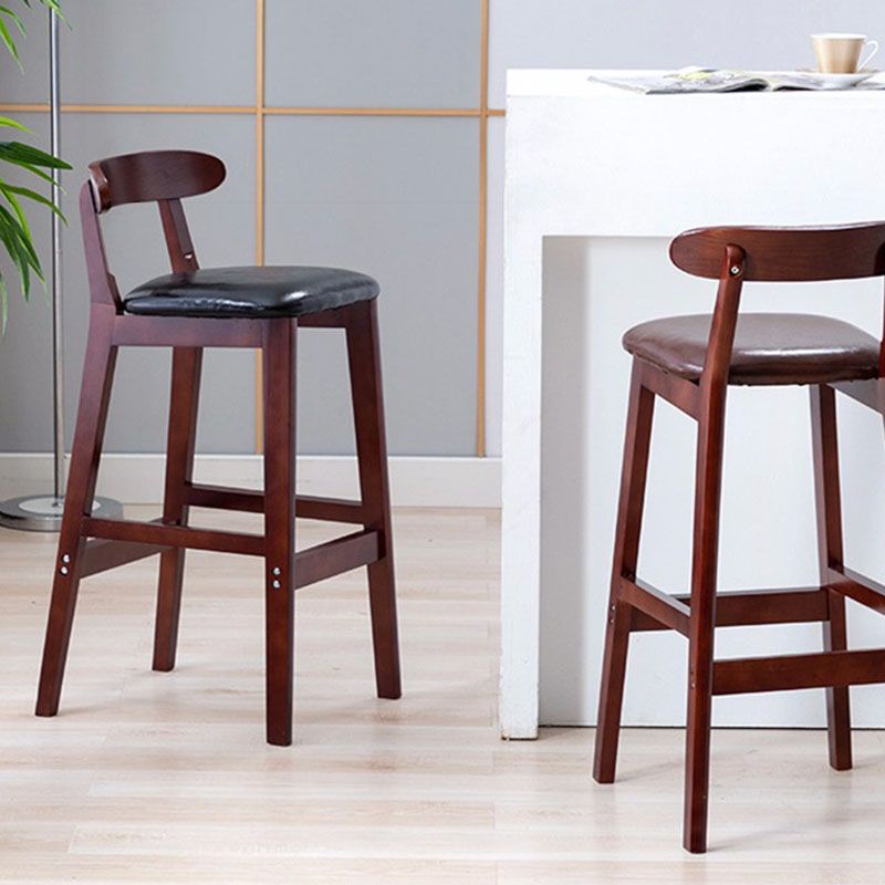 Scandinavian Upholstered Low Back Footrest Stool Matte Finish Rubberwood Barstool Clearhalo 'Bar Furniture' 'Bar Stools' 'bar_stools' 'furn' 'furn_bar_stools' 'Furniture' 'furniture_bar_stools' 'Kitchen & Dining Furniture' 1200x1200_43f2ac5d-c016-4c16-b924-eddbe08b91de