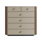 Commode contemporaine en pierre de 15,6 pouces de largeur avec 6 tiroirs