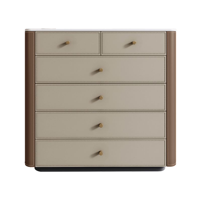 Commode contemporaine en pierre de 15,6 pouces de largeur avec 6 tiroirs