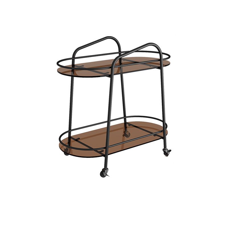 ストレージ卵形のダブルティアリビングルームを備えたモダンなサイドテーブルガラス