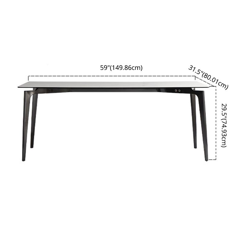 Minimalist Dining Table Set Metal Frame Grey Slate Rectangular Dining Table Set with 4 Legs Base Clearhalo 'Dining Room Sets' 'Dining Tables & Seating' 'dining_room_set' 'furn' 'furn_dining_room_set' 'Furniture' 'furniture_dining_room_set' 'Kitchen & Dining Furniture' 'kitchen&dining_furn' 'kitchen' 1200x1200_43f3a0e4-4455-4b27-9d2b-7bf7618d4e07