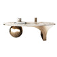 Oval Stone Top Coffee Table with Steel Base 51.18" Long 27.56" Wide Clearhalo 'Coffee & Accent Tables' 'Coffee Tables' 'coffee_tables' 'furn' 'furn_coffee_tables' 'Furniture' 'Living Room Furniture' 1200x1200_43f5157a-0227-428b-baef-7f790502c176