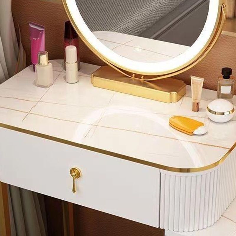 Metalic Glam Bedroom Iluminado Mirror de 4 cajones Cajero tocador de tocador